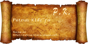 Petrus Klára névjegykártya