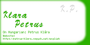 klara petrus business card